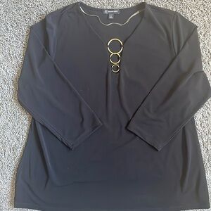 INC 3/4 Sleeve Black Top